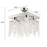 Nikola 4Lü Krom Kristalli Taşlı Modern Tasarım Kristal Salon Avize