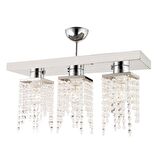 Nikola 3Lü Krom Kristalli Taşlı Modern Tasarım Kristal Salon Avize