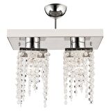 Nikola 2Li Krom  Kristalli, Taşlı Modern Tasarım Yatak Odası Kristal Salon Avize