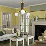 Akkor 3Lü Siyah Gold Modern Oturma Odası Yatak odası Salon Avize 