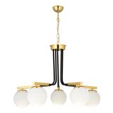 Akkor 5Li Siyah Gold Modern Oturma Odası Yatak odası Salon Avize 