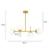 Günay 4Lü Gold Modern Mutfak Yemek Masası Üstü Yatak odası Salon Avize 