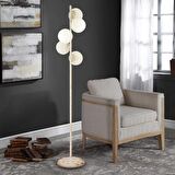 Uzel 5Li Beyaz Patinalı Modern Tasarım Metal Lambader