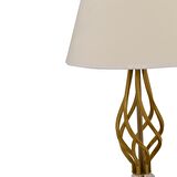 Lupin Beyaz Şapkalı Gold Masa Lambası Modern Tasarım Salon-Yatak Odası Abajur