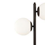Siena 2Li Siyah Boyalı Beyaz Camlı Masa Lambası Modern Tasarım -Yatak Odası-Salon Retro Abajur