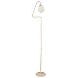 Seül Beyaz Camlı Beyaz Patinalı Modern Tasarım Metal Lambader