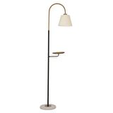 Lumina Beyaz Şapkalı Eskitme Modern Tasarım Ayaklı Abajur Lamba Metal Lambader
