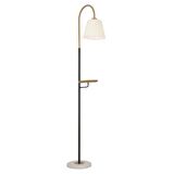Lumina Beyaz Şapkalı Eskitme Modern Tasarım Ayaklı Abajur Lamba Metal Lambader