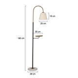 Lumina Beyaz Şapkalı Eskitme Modern Tasarım Ayaklı Abajur Lamba Metal Lambader