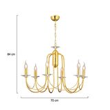Colmar 6Lı Gold Kaplamalı Modern Yatak odası Salon Avize 