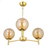 Minar 3Lü Gold Kaplama Modern Yatak odası Salon Avize 