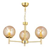 Minar 3Lü Gold Kaplama Modern Yatak odası Salon Avize 