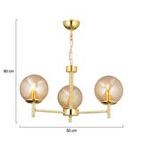 Minar 3Lü Gold Kaplama Modern Yatak odası Salon Avize 