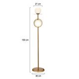 Rakes Eskitme Beyaz Camlı Modern Tasarım Metal Lambader