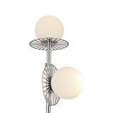 Rakes Krom Beyaz Camlı Modern Tasarım Metal Lambader