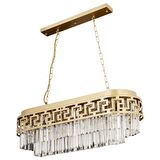 Merlin Sıralı Eskitme Kristalli Taşlı Modern Tasarım Yemek Masası Üstü Kristal Salon Avize