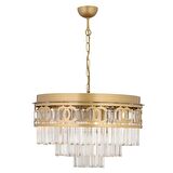 Varnum Yuvarlak Eskitme  Kristalli, Taşlı Modern Tasarım Kristal Salon Avize