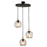 Karya 3Lü Yuvarlak Siyah Gold Modern Sarkıt Genç Odası Yatak odası Retro Salon Avize 
