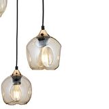 Karya 3Lü Yuvarlak Siyah Gold Modern Sarkıt Genç Odası Yatak odası Retro Salon Avize 