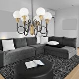Temari 6Lı Siyah Eskitme Modern Sarkıt Yatak odası Retro Salon Avize 