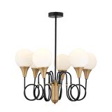 Temari 6Lı Siyah Eskitme Modern Sarkıt Yatak odası Retro Salon Avize 