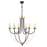 Obito 6Lı Siyah Gold Modern Sarkıt Yatak odası Retro Salon Avize 