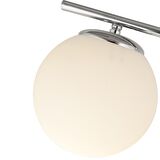 Renji 2li Krom Beyaz Camlı Modern Dekoratif Tasarım Oturma Odası-Salon Lambader
