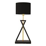 Yotta Siyah Gold Detaylı Dekoratif Siyah Şapkalı Modern Tasarım Retro Abajur