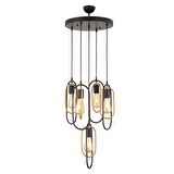 Lotus 5Li Yuvarlak Eskitme Modern Sarkıt Mutfak Yatak odası Salon Sarkıt Avize 