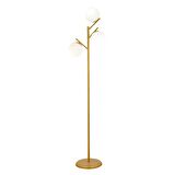 Renji 3Lü Gold Boyalı Beyaz Camlı Modern Tasarım Metal Lambader