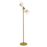 Renji 3Lü Gold Boyalı Beyaz Camlı Modern Tasarım Metal Lambader