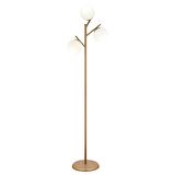 Renji 3Lü Eskitme Boyalı Beyaz Camlı Modern Tasarım Metal Lambader