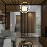 Lifos Tekli Gold Kaplamalı Plafonyer Modern Mutfak Salon Avize 