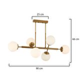 Nazar 6Lı Eskitme Modern Tasarım Yemek Odası, Yatak Odası Salon Avize