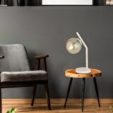 Feris Beyaz Silme Bal Camlı Masa Lambası Salon-Yatak Odası Modern Abajur