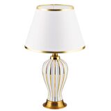 Baver Gold Beyaz Seramik Modern Salon-Yatak Odası Tasarım Abajur