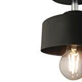 Meriç Tekli Siyah Plafonyer Modern Retro Genç Odası Mutfak Salon Avize
