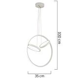 Acosta Beyaz Sarkıt 44 Watt Sarkıt 3 Renkli Ledli Modern Mutfak Banyo Led Salon Sarkıt Avize