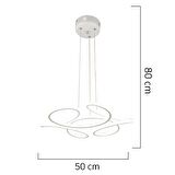 Aldo Beyaz Sarkıt 140 Watt Sarkıt 3 Renkli Ledli Modern Mutfak Banyo Led Salon Sarkıt Avize