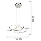 Aldo Krom Sarkıt 140 Watt Sarkıt 3 Renkli Ledli Modern Mutfak Banyo Led Salon Sarkıt Avize