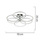 Atina Krom Sarkıt 204 Watt Sarkıt 3 Renkli Ledli Modern Mutfak Banyo Led Salon Sarkıt Avize