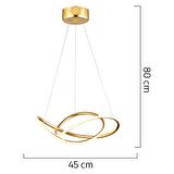 Belina Gold Sarkıt 48 Watt Sarkıt 3 Renkli Ledli Modern Mutfak Banyo Led Salon Sarkıt Avize