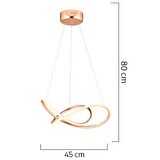 Belina Rose Gold Sarkıt 48 Watt Sarkıt 3 Renkli Ledli Modern Mutfak Banyo Led Salon Sarkıt Avize