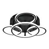 Dalia Siyah 114 Watt 3 Renkli Ledli Modern Mutfak Banyo Led Salon Plafonyer  Avize