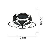 Dalia Siyah 114 Watt 3 Renkli Ledli Modern Mutfak Banyo Led Salon Plafonyer  Avize