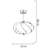 Gestel Krom Sarkıt 88 Watt Sarkıt 3 Renkli Ledli Modern Mutfak Banyo Led Salon Sarkıt Avize