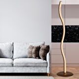 Hiena Siyah 60 Watt 3 Renkli Modern Tasarım Salon Ledli Metal Lambader 