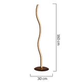 Hiena Siyah 60 Watt 3 Renkli Modern Tasarım Salon Ledli Metal Lambader 