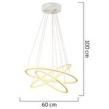 Lingo Beyaz Sarkıt 90 Watt Sarkıt 3 Renkli Ledli Modern Mutfak Banyo Led Salon Sarkıt Avize