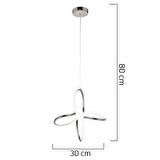 Lucetta Krom Sarkıt 48 Watt Sarkıt 3 Renkli Ledli Modern Mutfak Banyo Led Salon Sarkıt Avize